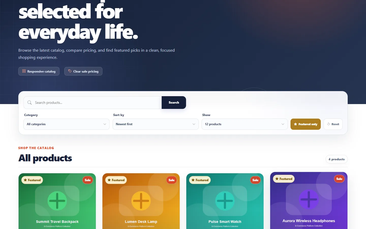 Storefront catalog preview
